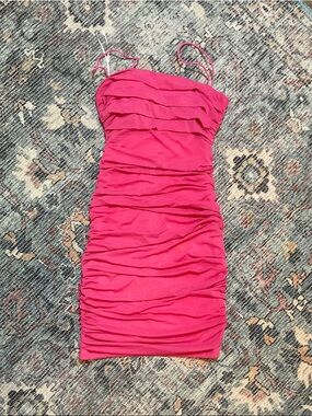 Princess Polly Hot Pink Ruched Mini Dress